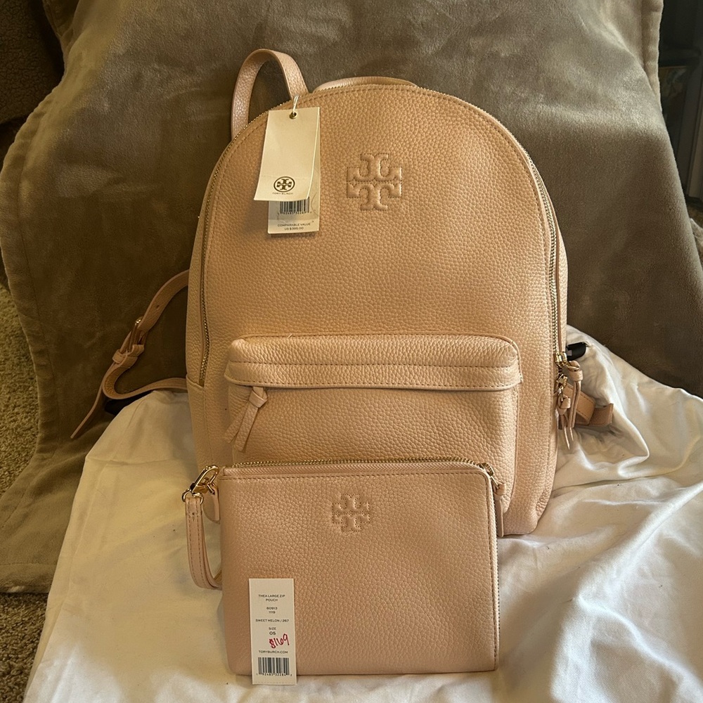 Tory Burch Thea backpack with matching pouch